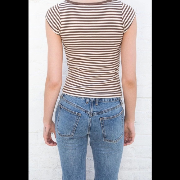 Brandy Melville Zelly striped 3 button top - Picture 3 of 5